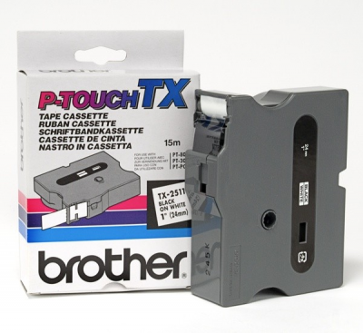 Brother TX-2511 Black on White 0.94 In. Tape Cassette | Genuine/OEM ...
